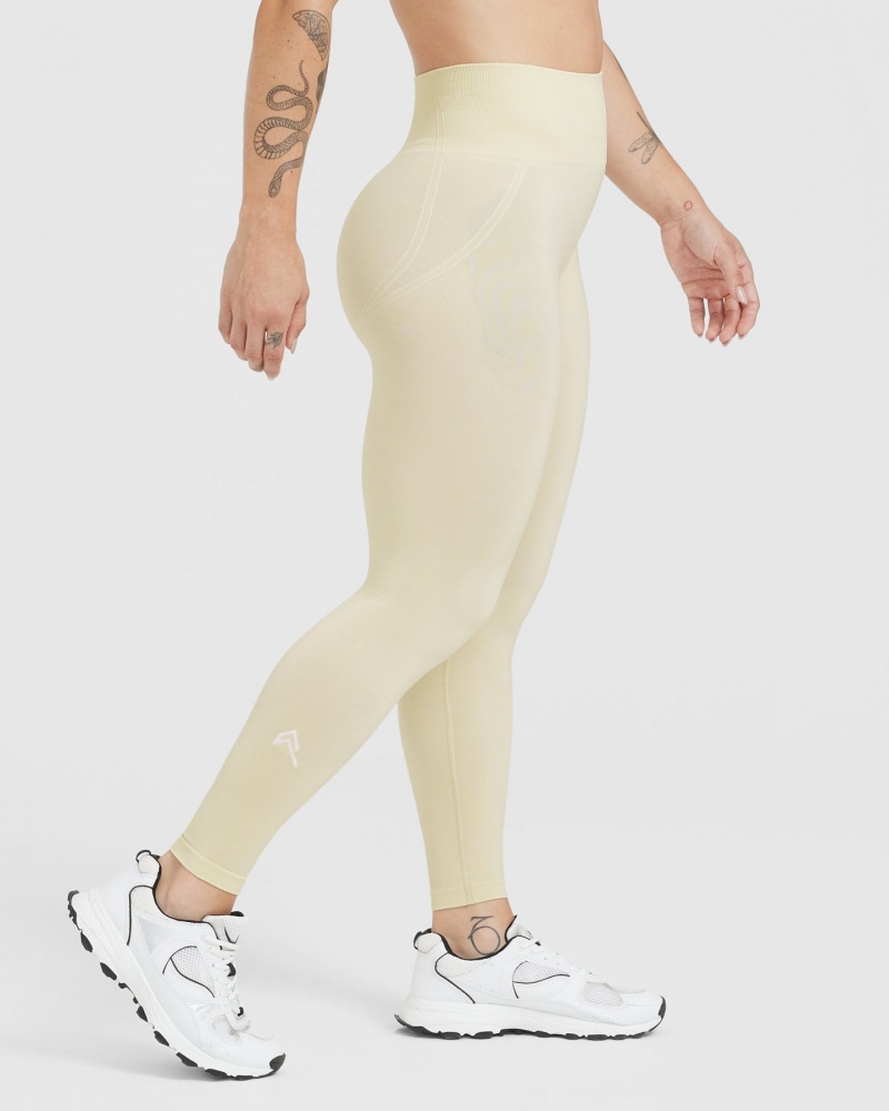 Light Yellow Oner Active Effortless Seamless Leggings | 10724BCJQ