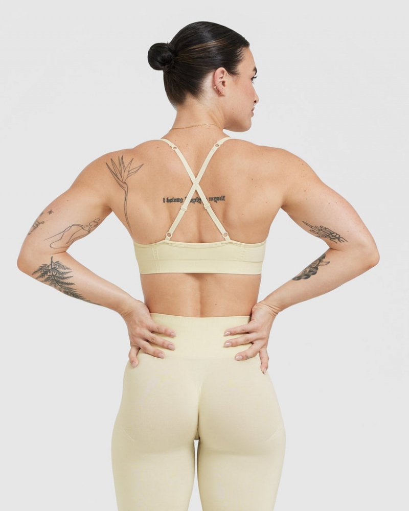 Light Yellow Oner Active Effortless Strappy Bralette Sports Bras | 87510SIVE