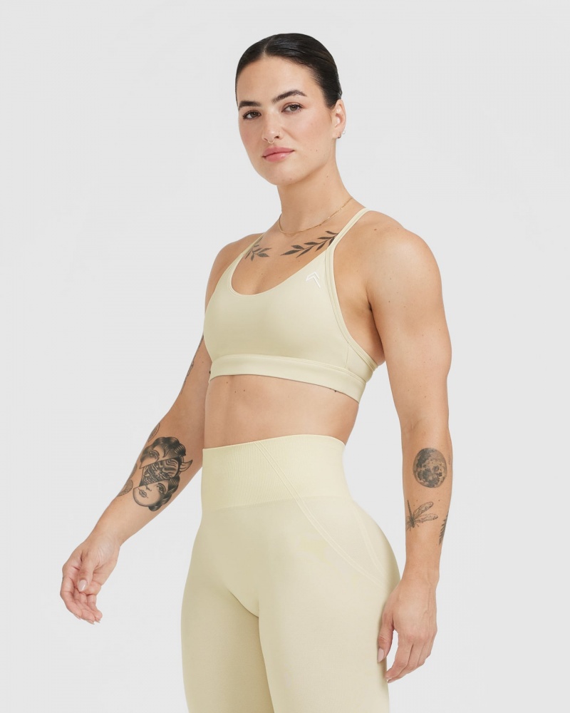 Light Yellow Oner Active Everyday Sports Bras | 74198ZLJC