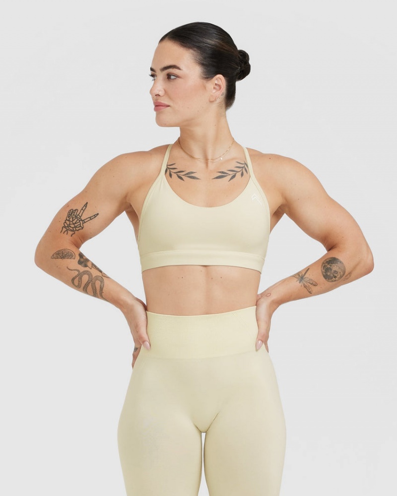 Light Yellow Oner Active Everyday Sports Bras | 74198ZLJC