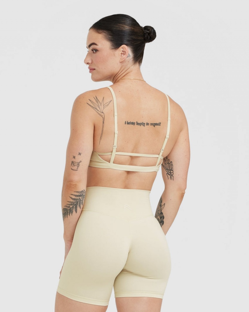 Light Yellow Oner Active Timeless Strappy Bralette Sports Bras | 50278YPCZ