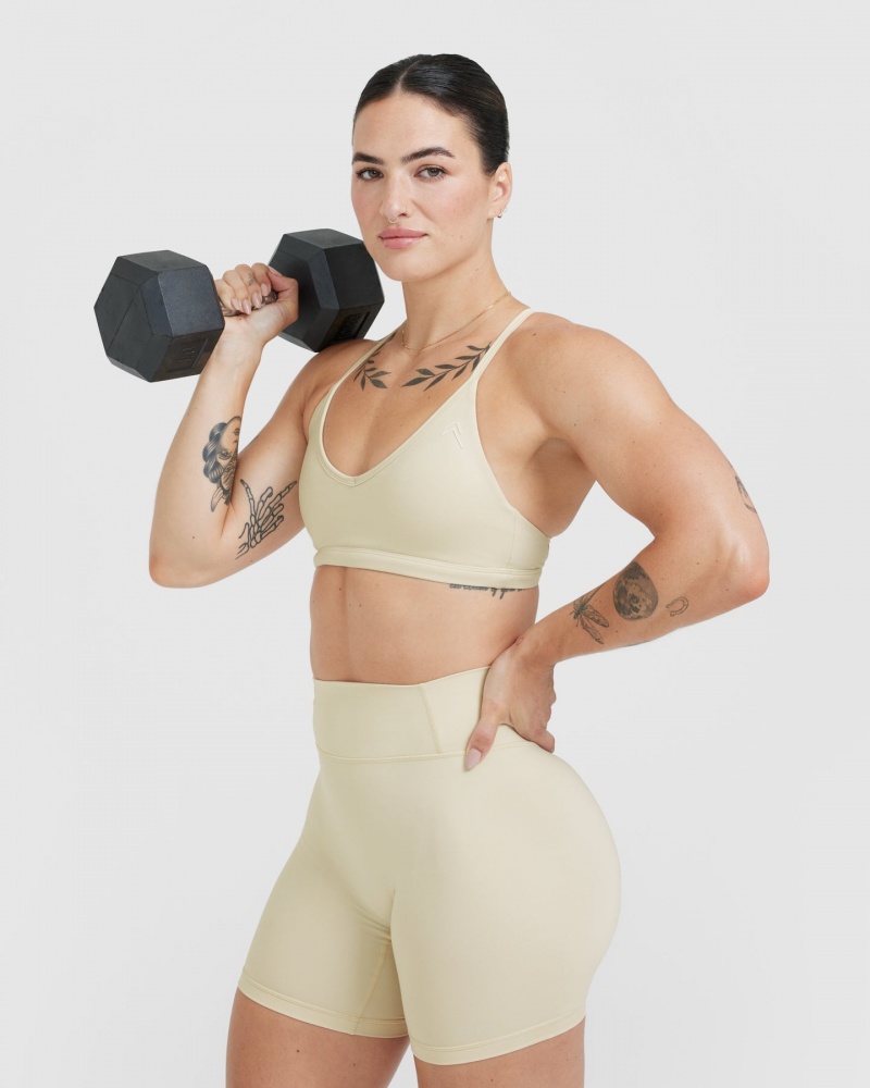 Light Yellow Oner Active Timeless Strappy Bralette Sports Bras | 50278YPCZ