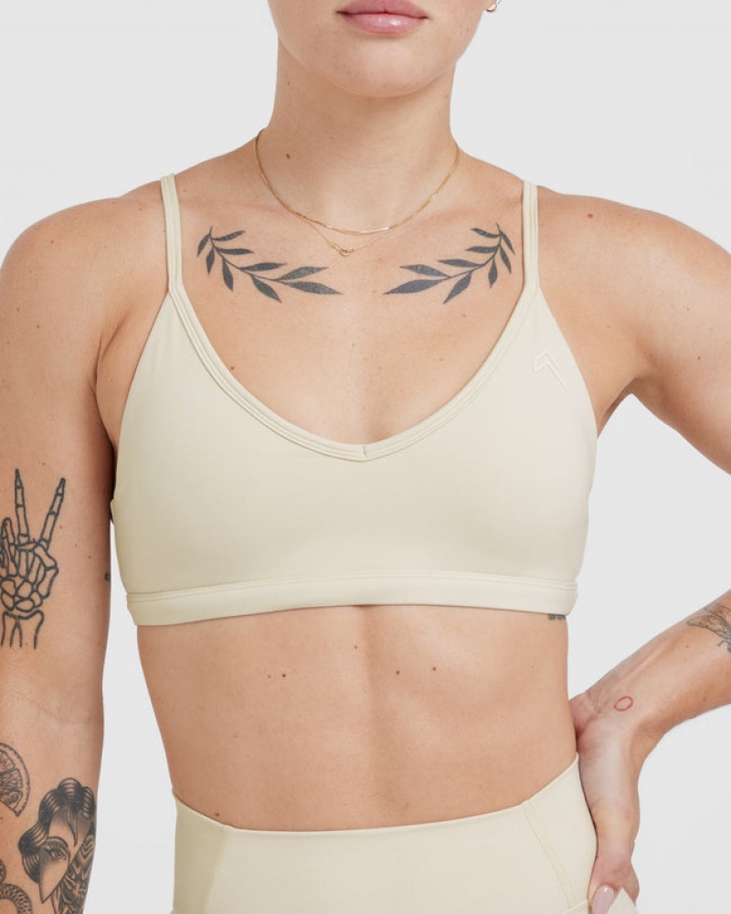 Light Yellow Oner Active Timeless Strappy Bralette Sports Bras | 50278YPCZ