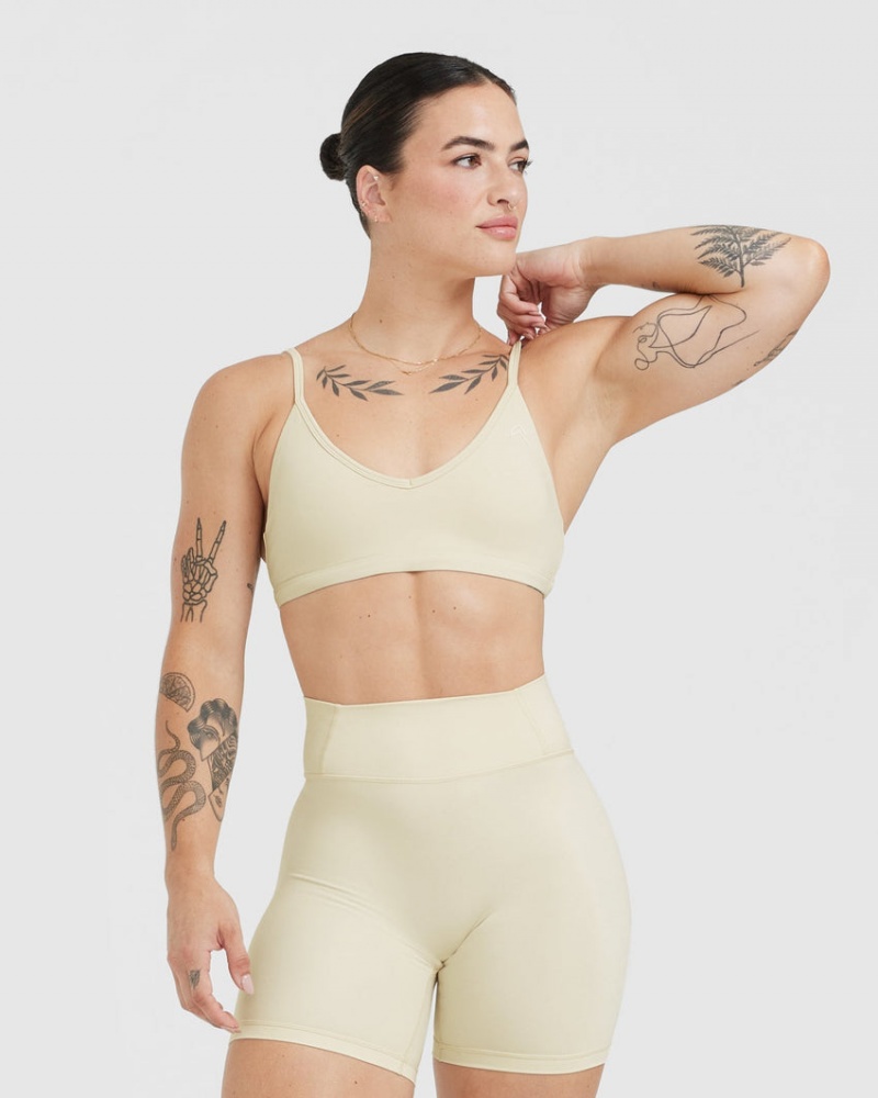 Light Yellow Oner Active Timeless Strappy Bralette Sports Bras | 50278YPCZ