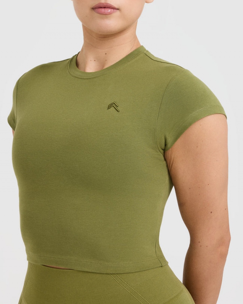 Olive / Green Oner Active Cotton Icon Baby T Shirts | 95412RKGH