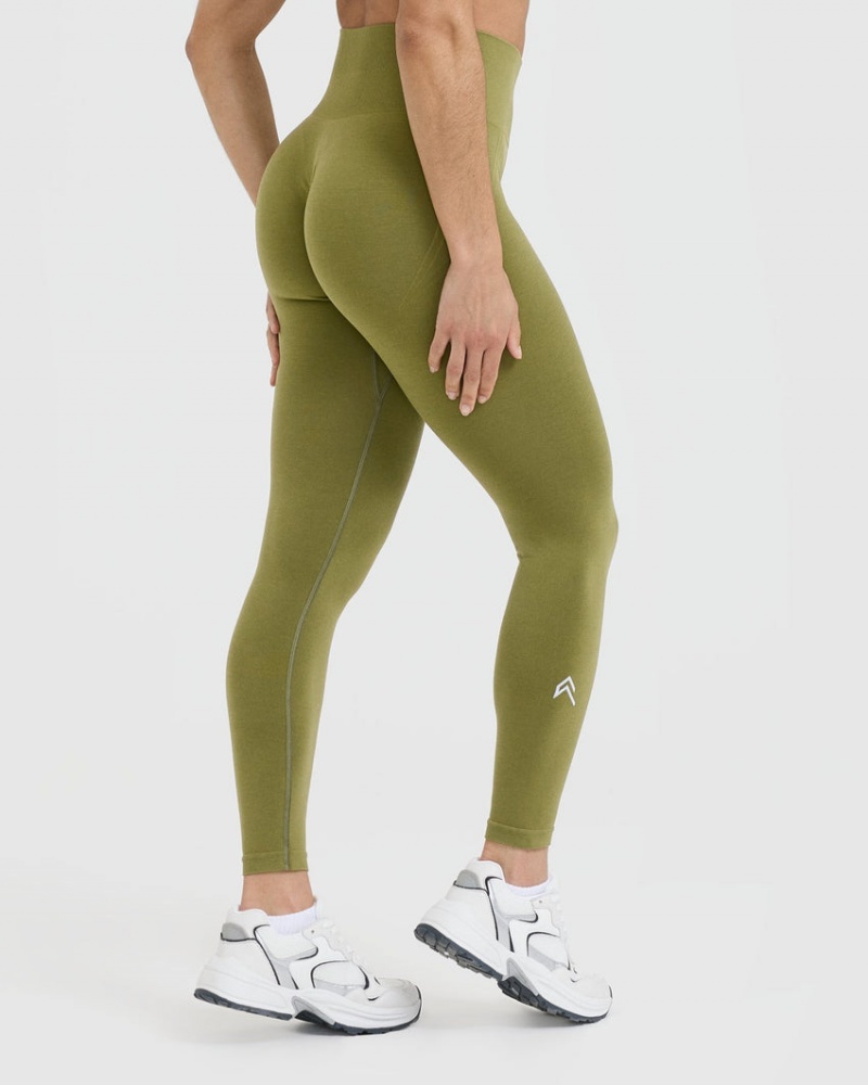 Olive / Green Oner Active Effortless Seamless Leggings | 31790IBQC