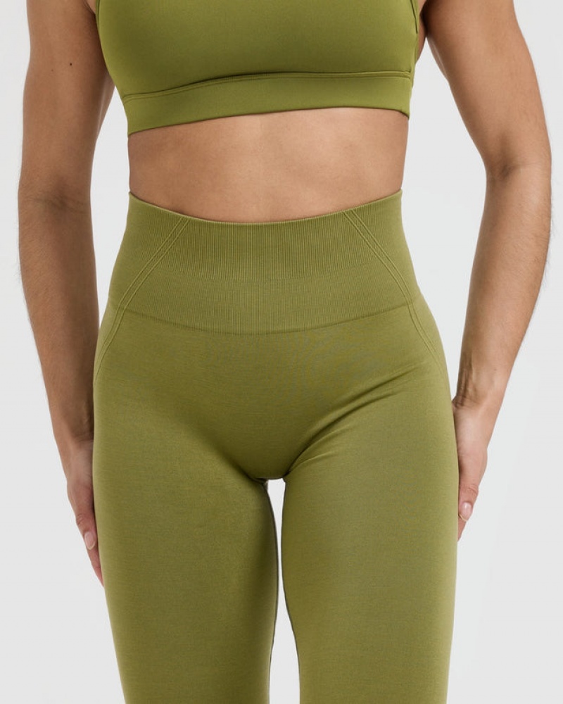 Olive / Green Oner Active Effortless Seamless Leggings | 31790IBQC