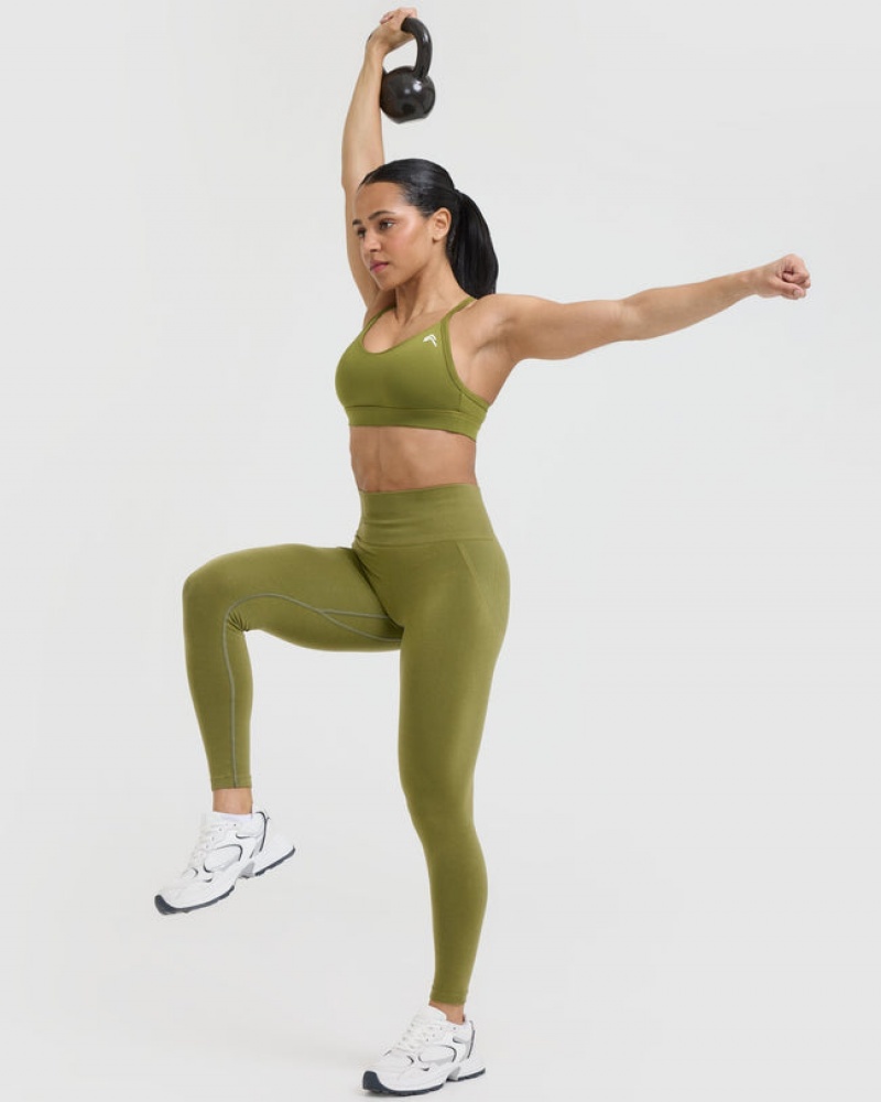 Olive / Green Oner Active Effortless Seamless Leggings | 31790IBQC