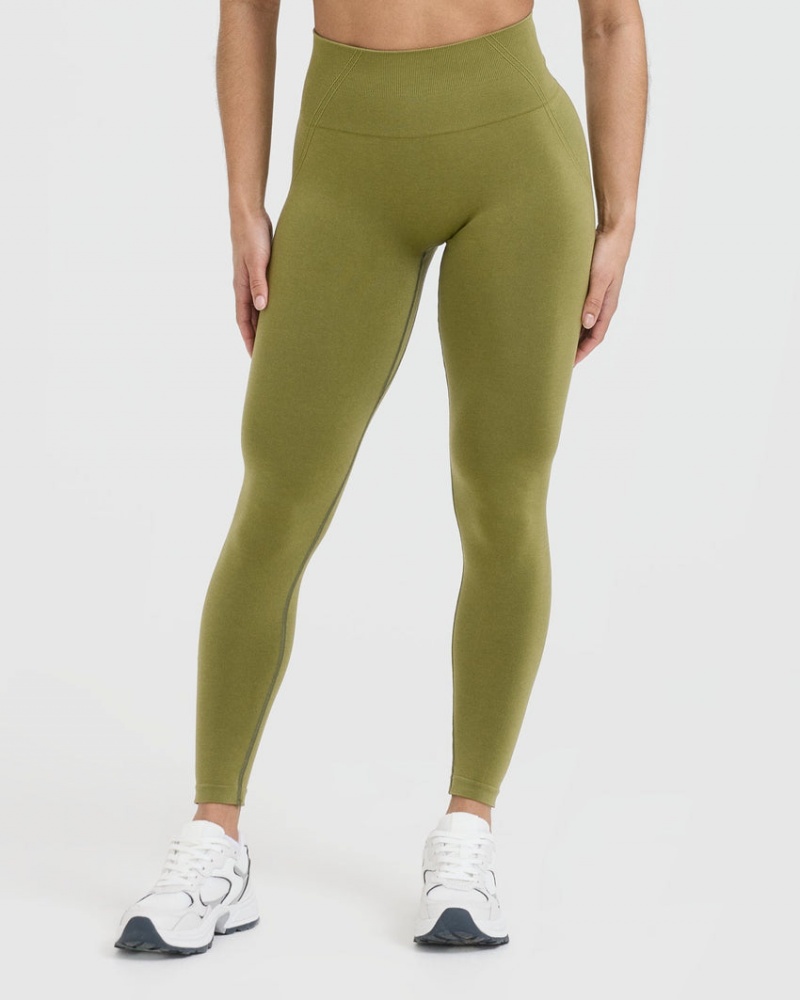 Olive / Green Oner Active Effortless Seamless Leggings | 31790IBQC