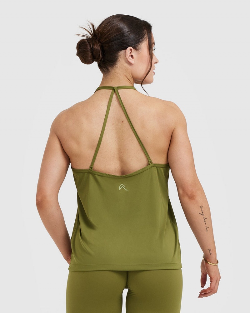 Olive / Green Oner Active Go To Strappy Loose T Shirts | 96748HRZP