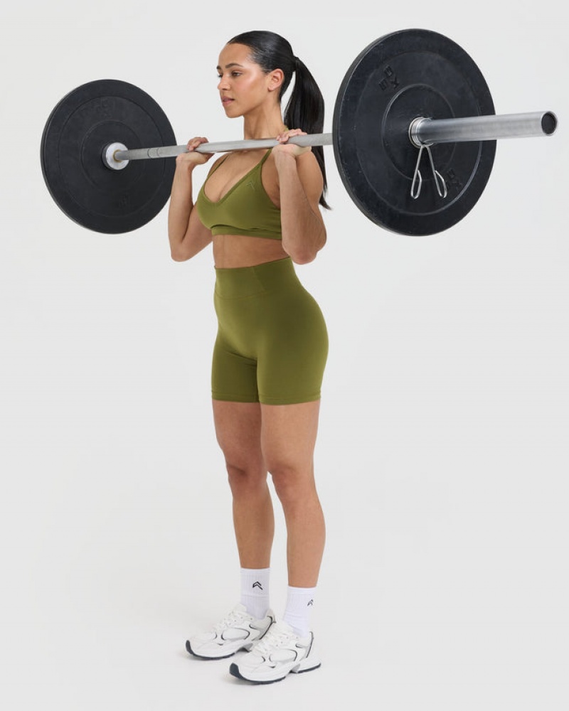 Olive / Green Oner Active Timeless High Waisted Shorts | 94507HFMY