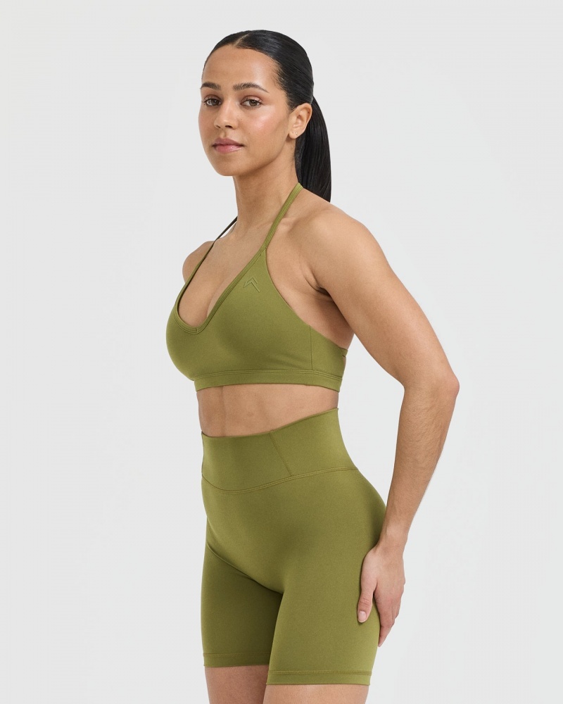 Olive / Green Oner Active Timeless Strappy Bralette Sports Bras | 90542PVKC