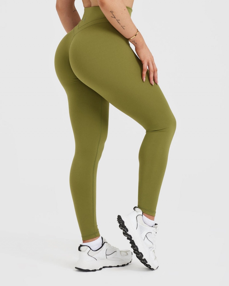 Olive / Green Oner Active Unified High Waisted Leggings | 07518OZCG