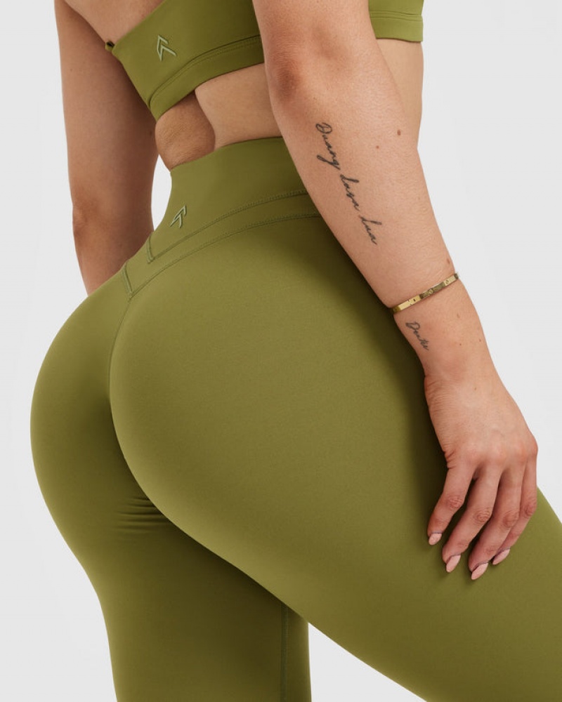 Olive / Green Oner Active Unified High Waisted Leggings | 07518OZCG