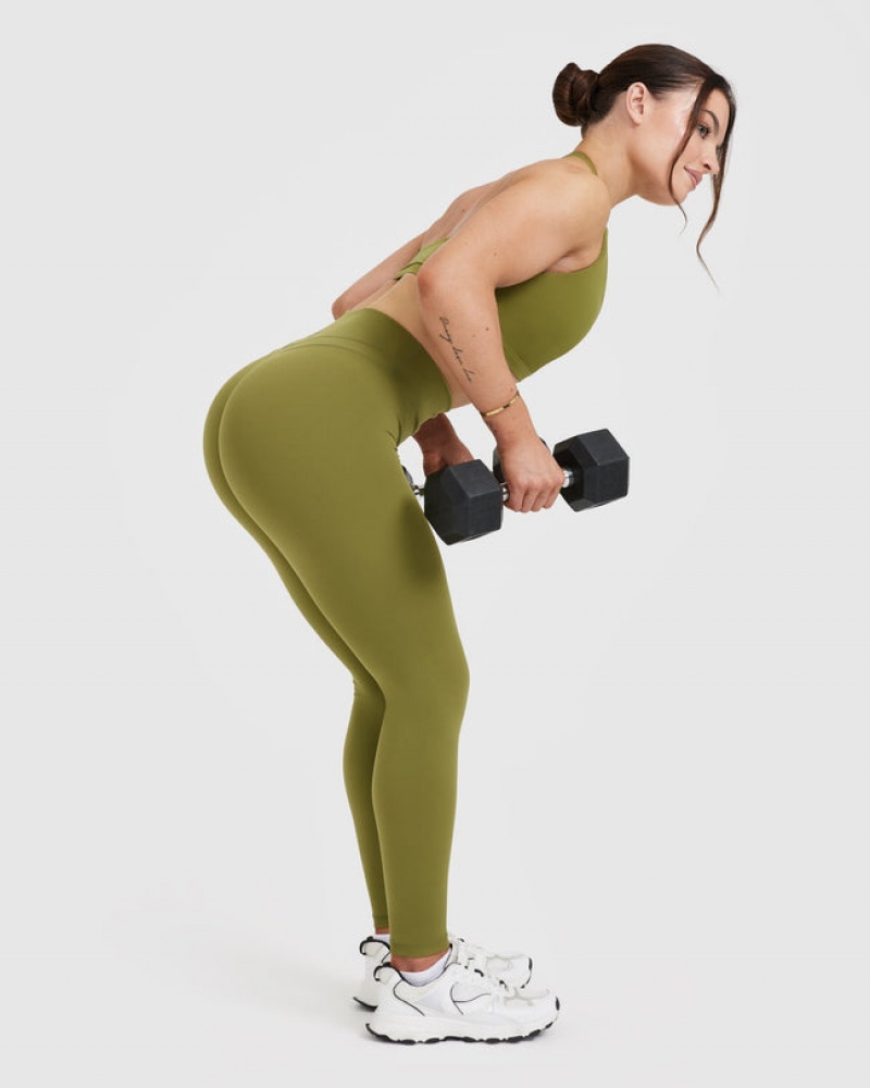 Olive / Green Oner Active Unified High Waisted Leggings | 07518OZCG