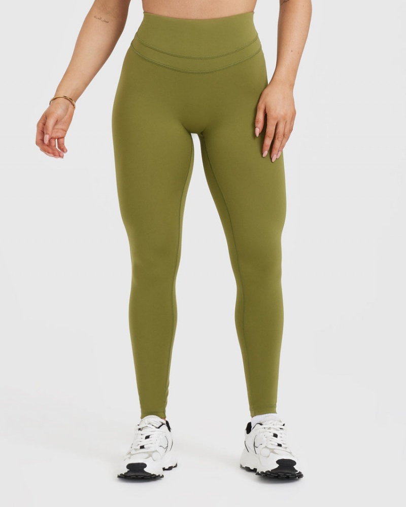 Olive / Green Oner Active Unified High Waisted Leggings | 07518OZCG