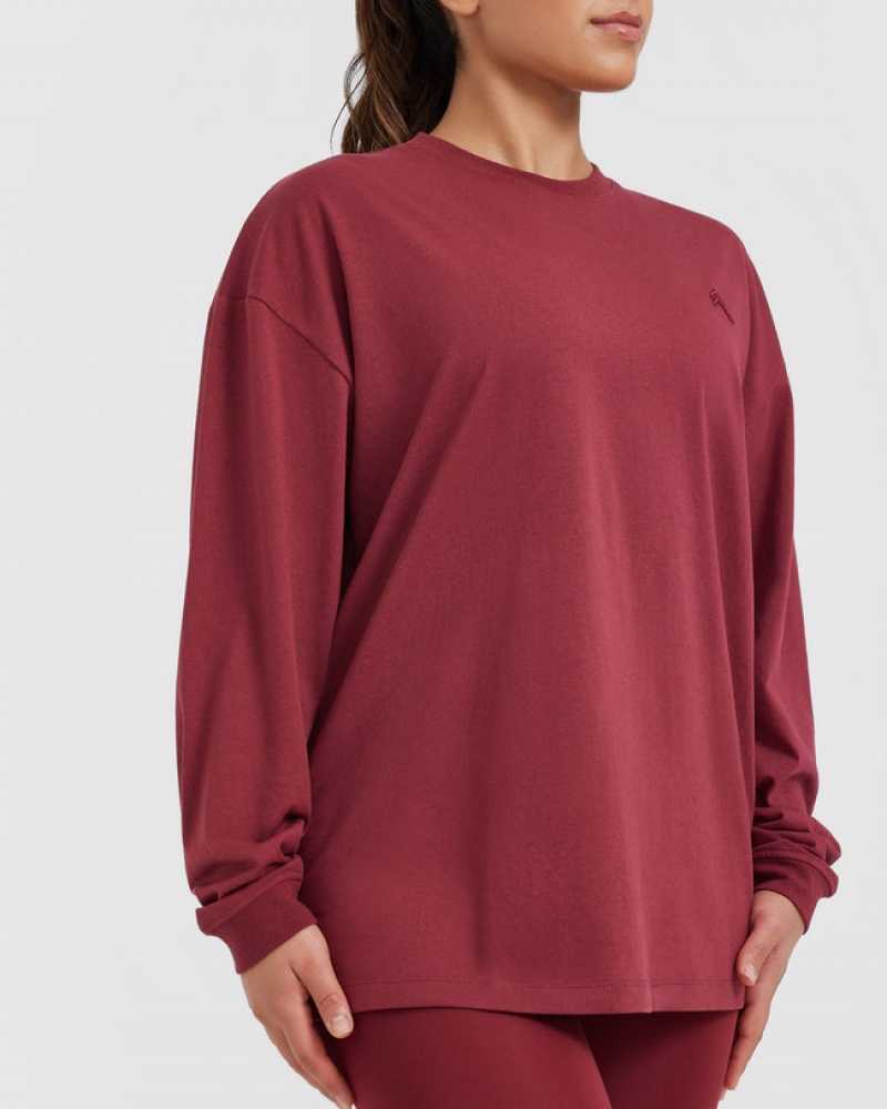 Pink Oner Active Classic Oversized Lightweight Long Sleeve T Shirts | 13986QLZC