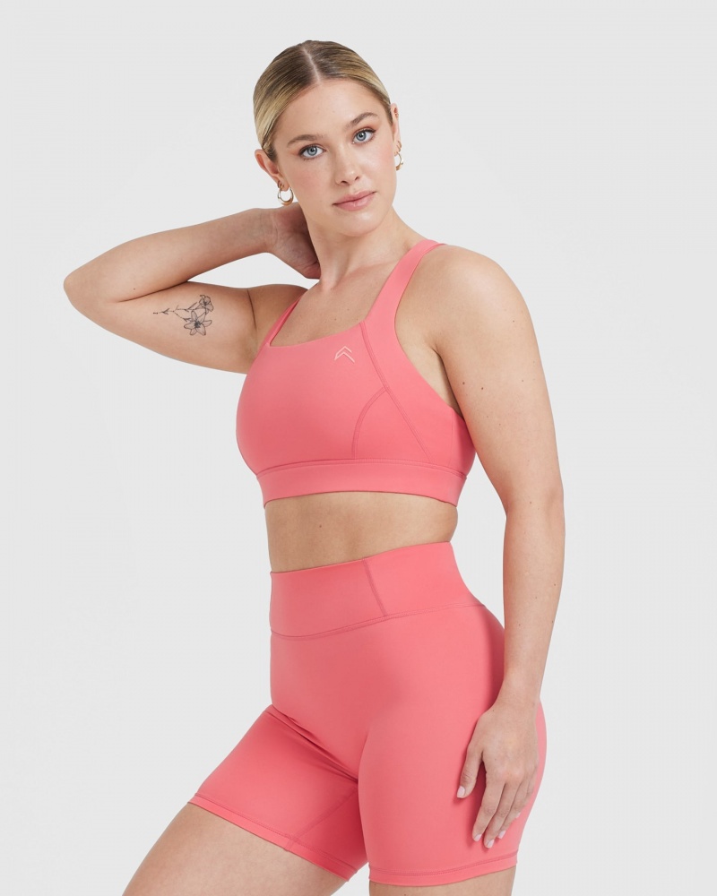 Pink Oner Active Timeless Wide Strap Sports Bras | 09657XJQA