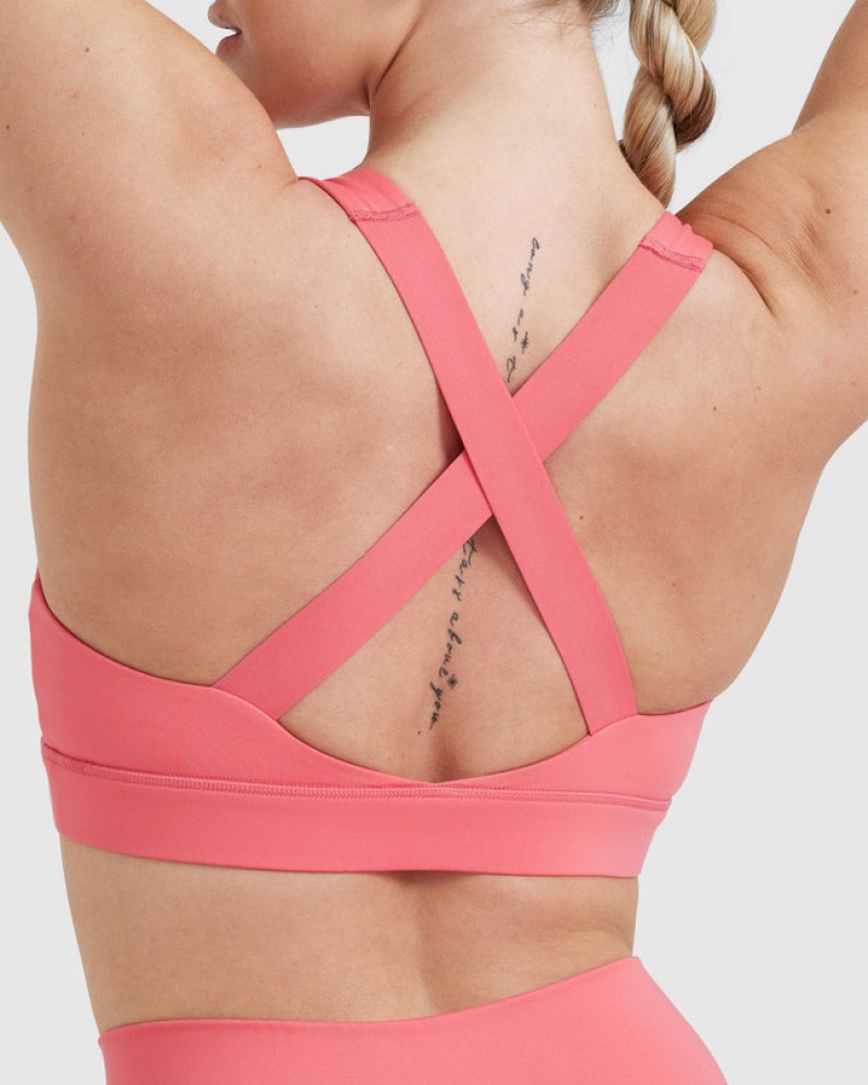 Pink Oner Active Timeless Wide Strap Sports Bras | 09657XJQA