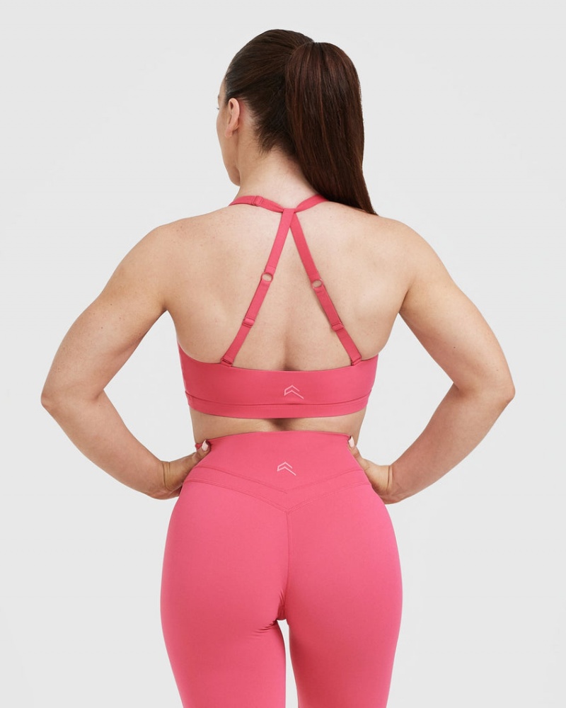 Pink Oner Active Unified Twist Sports Bras | 21869GHVY