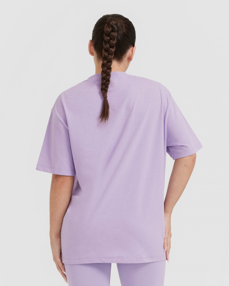 Purple Oner Active Classic Oversized Lightweight T Shirts | 67123RAXJ