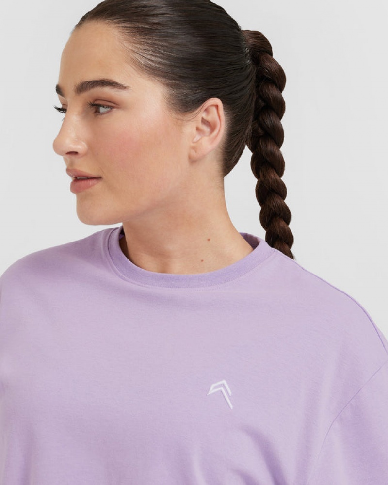 Purple Oner Active Classic Oversized Lightweight T Shirts | 67123RAXJ