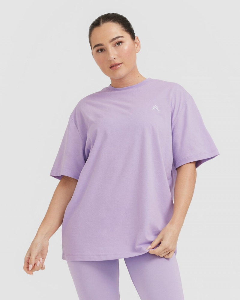 Purple Oner Active Classic Oversized Lightweight T Shirts | 67123RAXJ