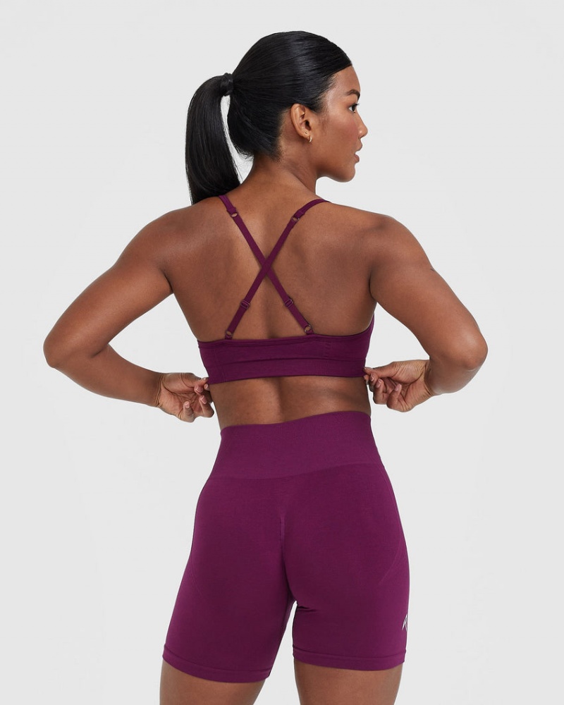 Purple Oner Active Effortless Strappy Bralette Sports Bras | 52839TGPF