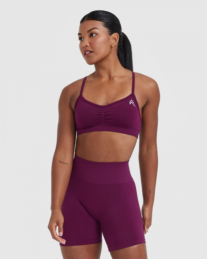 Purple Oner Active Effortless Strappy Bralette Sports Bras | 52839TGPF