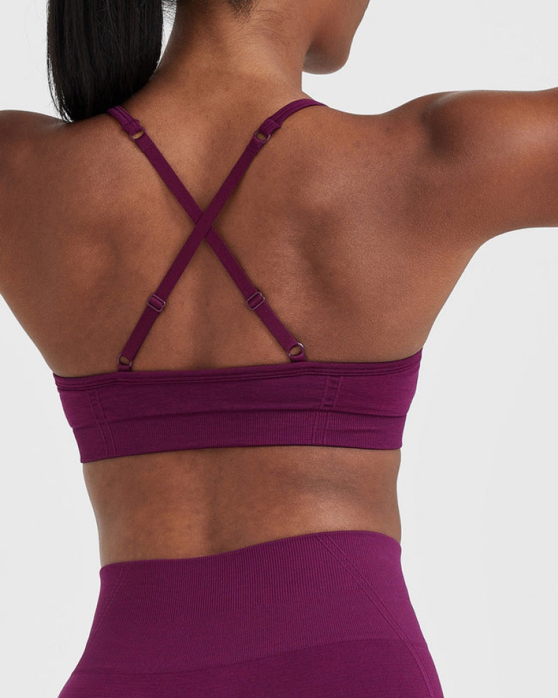 Purple Oner Active Effortless Strappy Bralette Sports Bras | 52839TGPF