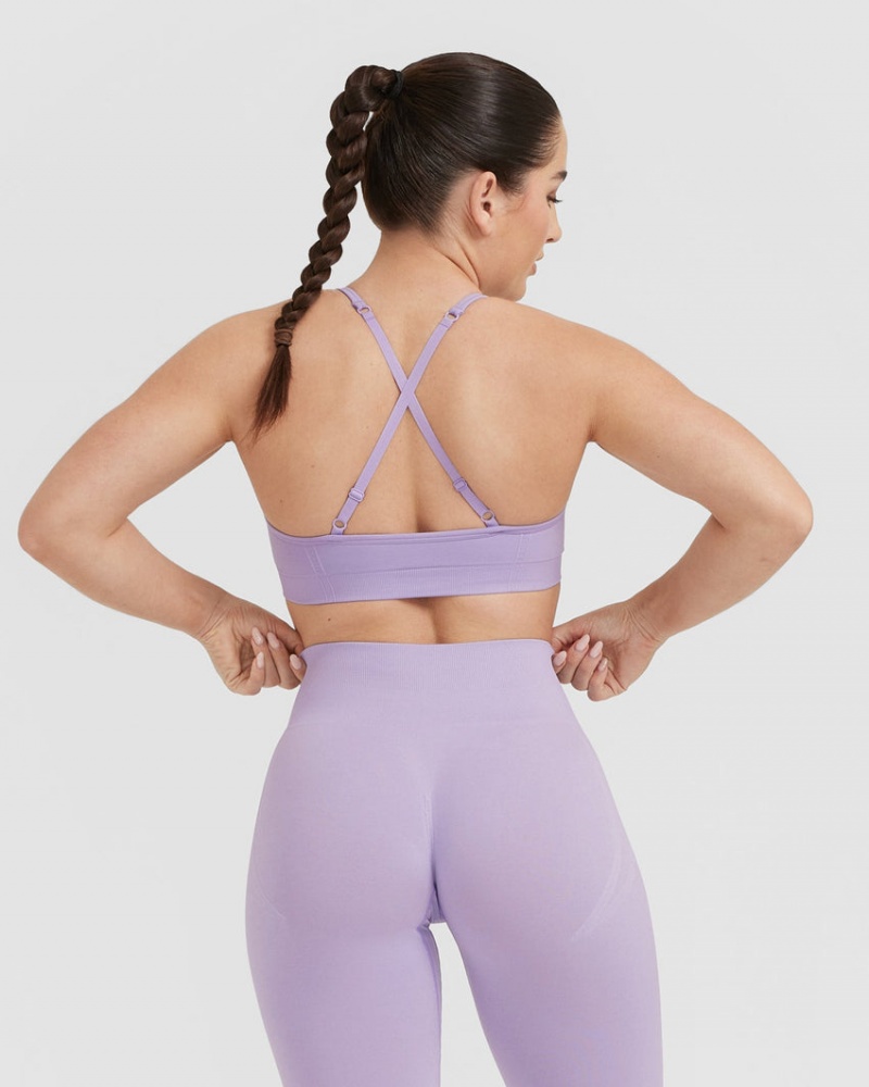 Purple Oner Active Effortless Strappy Bralette Sports Bras | 54729KUJN