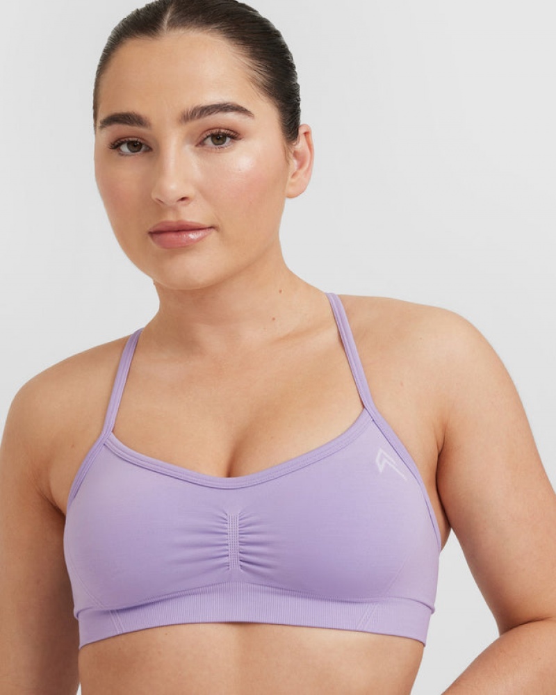 Purple Oner Active Effortless Strappy Bralette Sports Bras | 54729KUJN