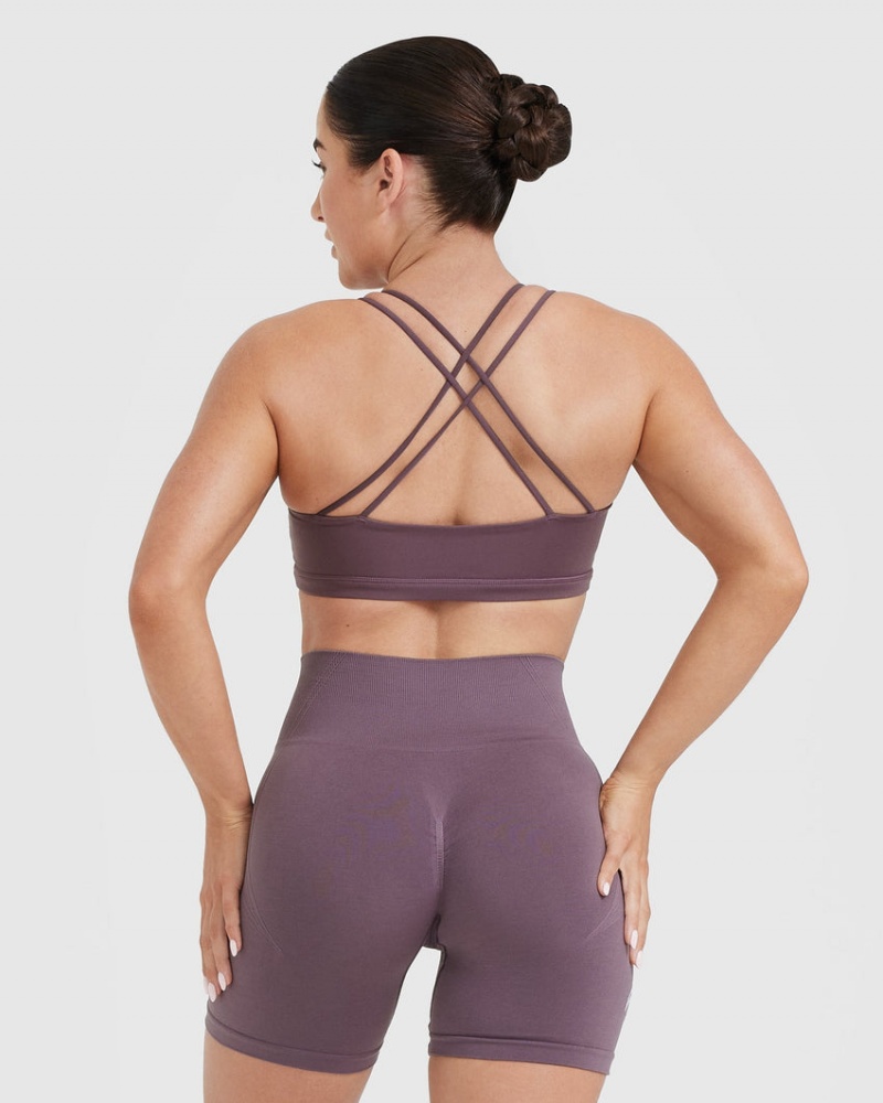 Purple Oner Active Everyday Cross Over Bralette Sports Bras | 45281HVJT