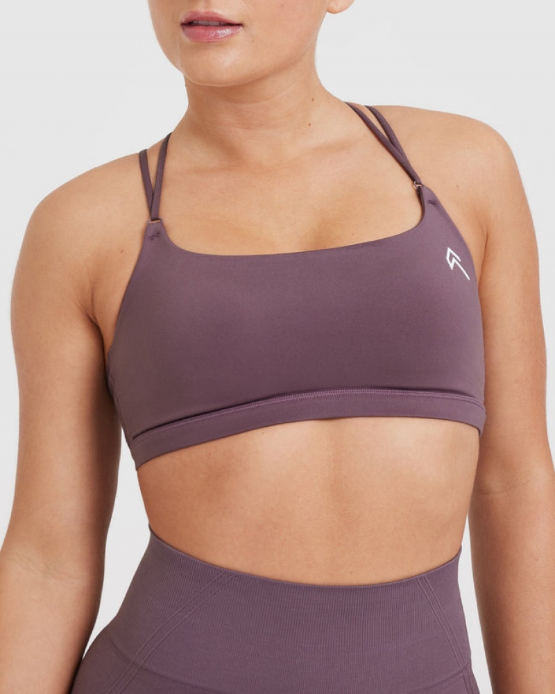 Purple Oner Active Everyday Cross Over Bralette Sports Bras | 45281HVJT