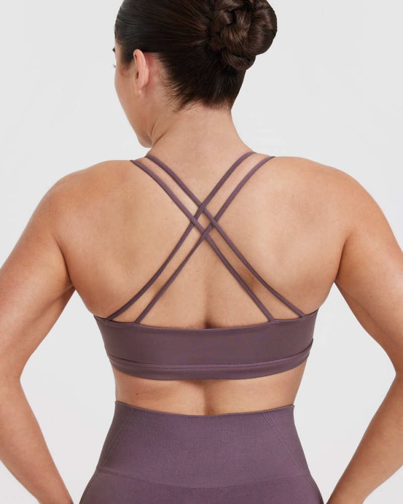 Purple Oner Active Everyday Cross Over Bralette Sports Bras | 45281HVJT