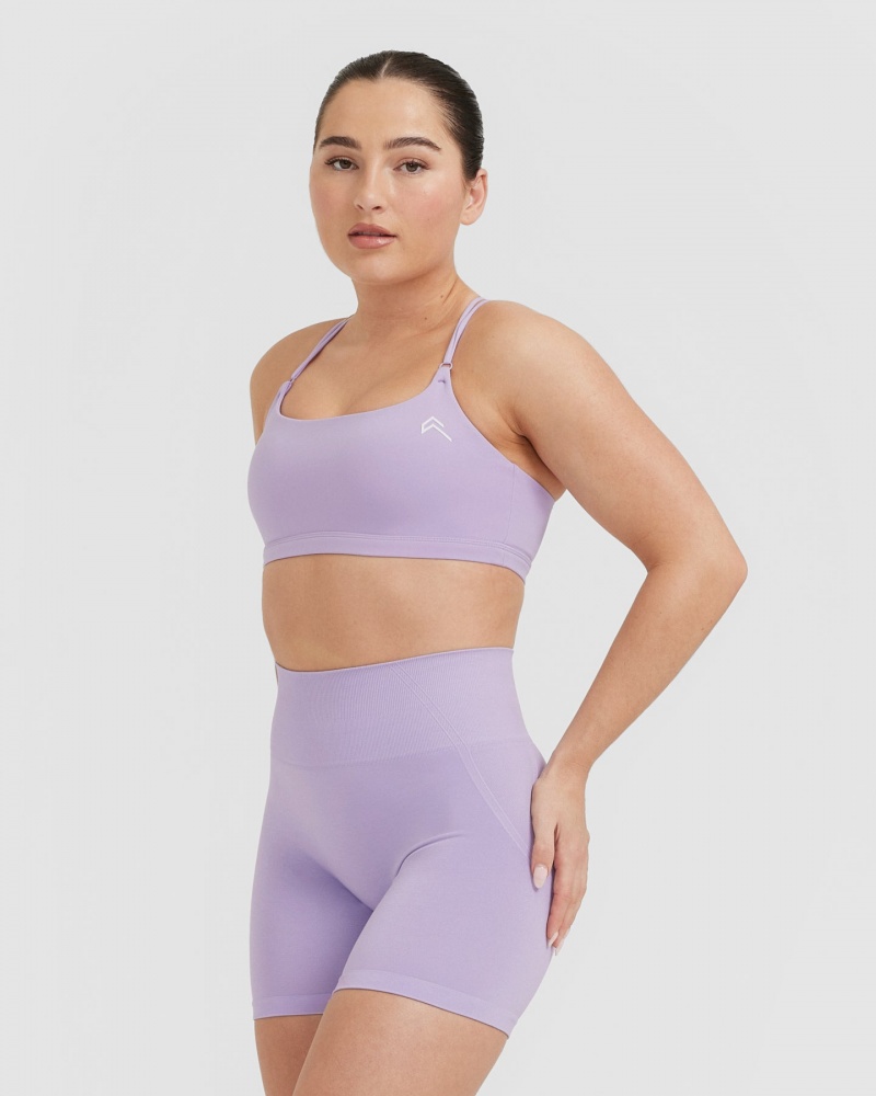 Purple Oner Active Everyday Cross Over Bralette Sports Bras | 43195YNQU