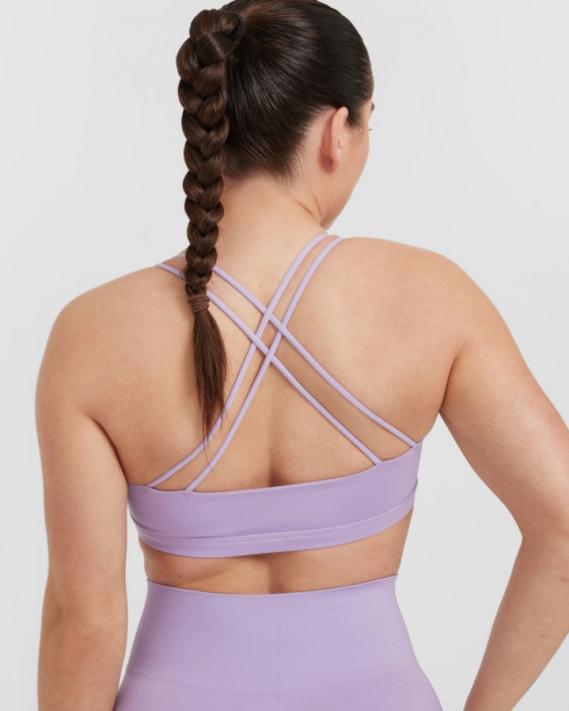 Purple Oner Active Everyday Cross Over Bralette Sports Bras | 43195YNQU