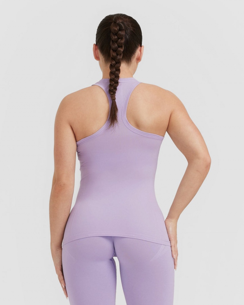 Purple Oner Active Go To Seamless Fitted High Neck T Shirts | 52763BURI