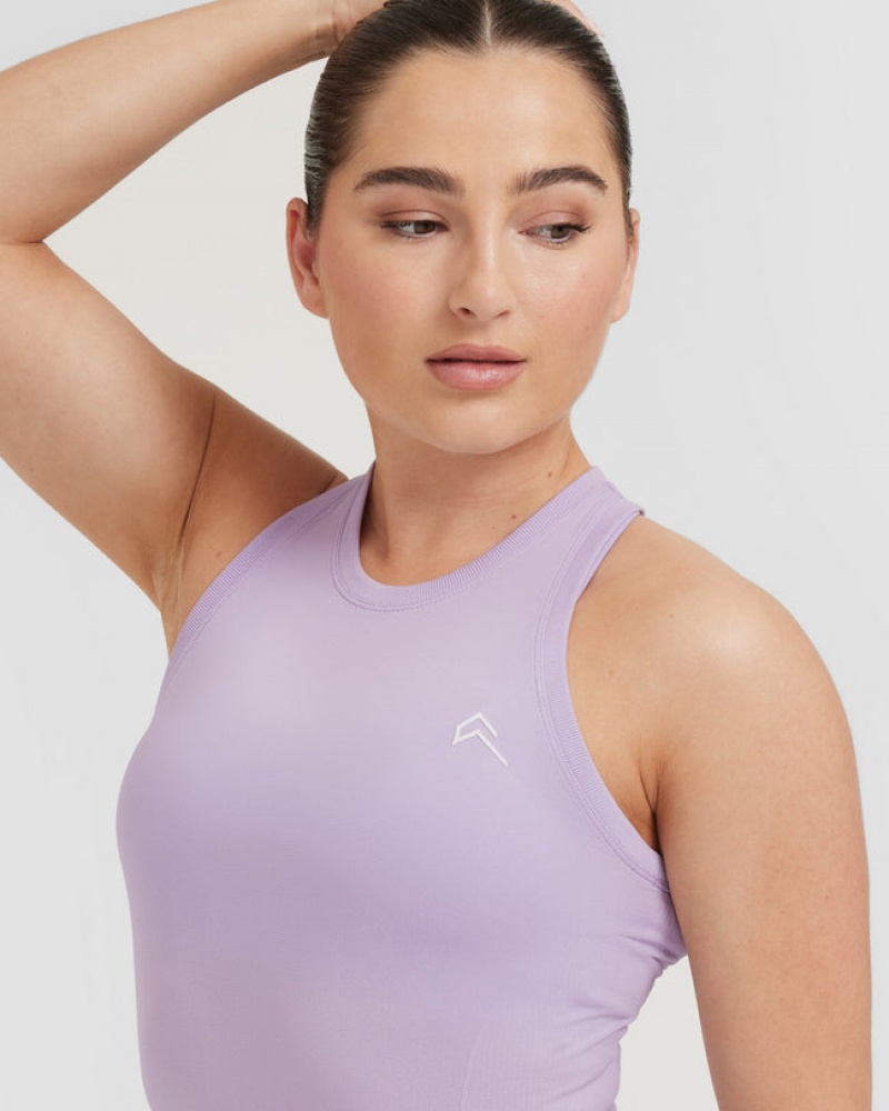 Purple Oner Active Go To Seamless Fitted High Neck T Shirts | 52763BURI