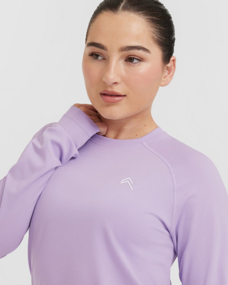 Purple Oner Active Go To Seamless Loose Long Sleeve T Shirts | 65417XHQB