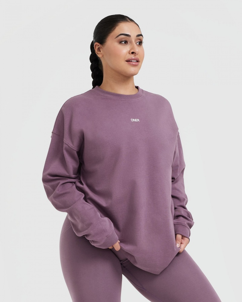 Purple Oner Active Raising The Bar Graphic Unisex Long Sleeve T Shirts | 05814YSBR