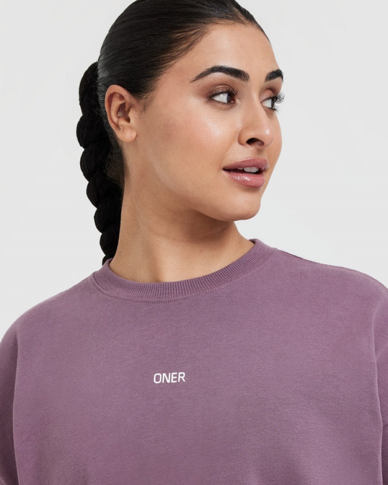 Purple Oner Active Raising The Bar Graphic Unisex Long Sleeve T Shirts | 05814YSBR