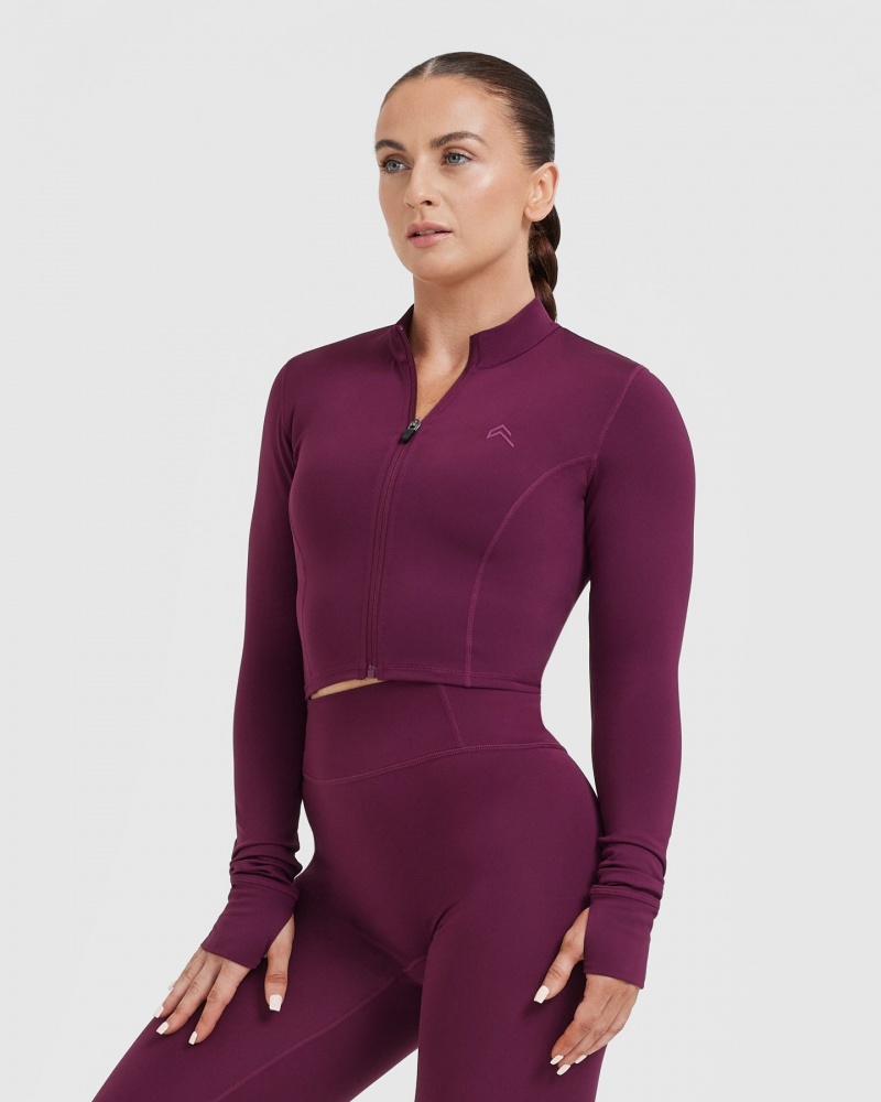 Purple Oner Active Timeless Crop Jackets | 60194OALB