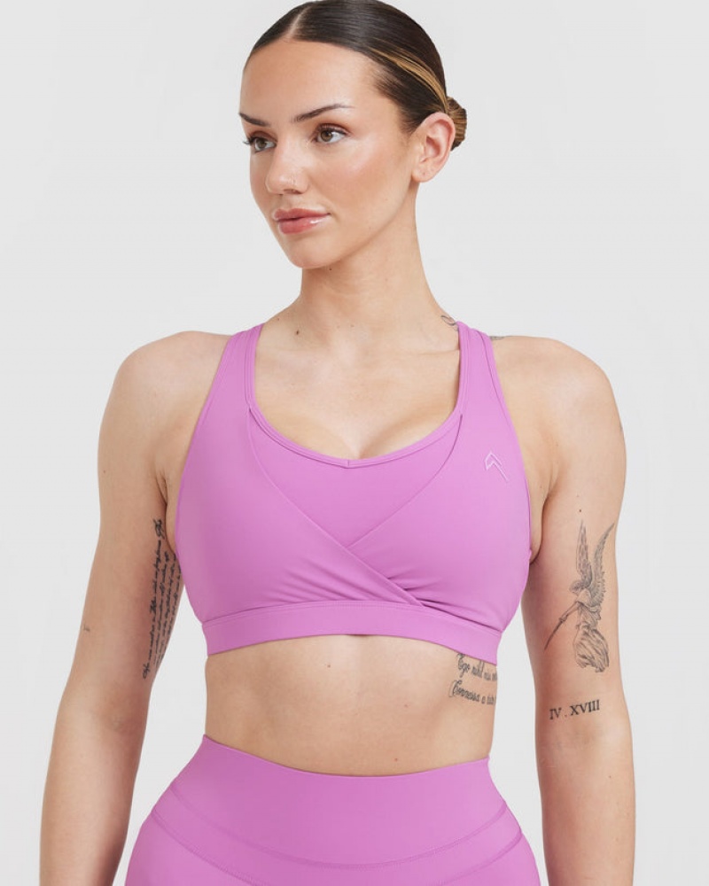 Purple Oner Active Unified Layered Sports Bras | 75618AEWV