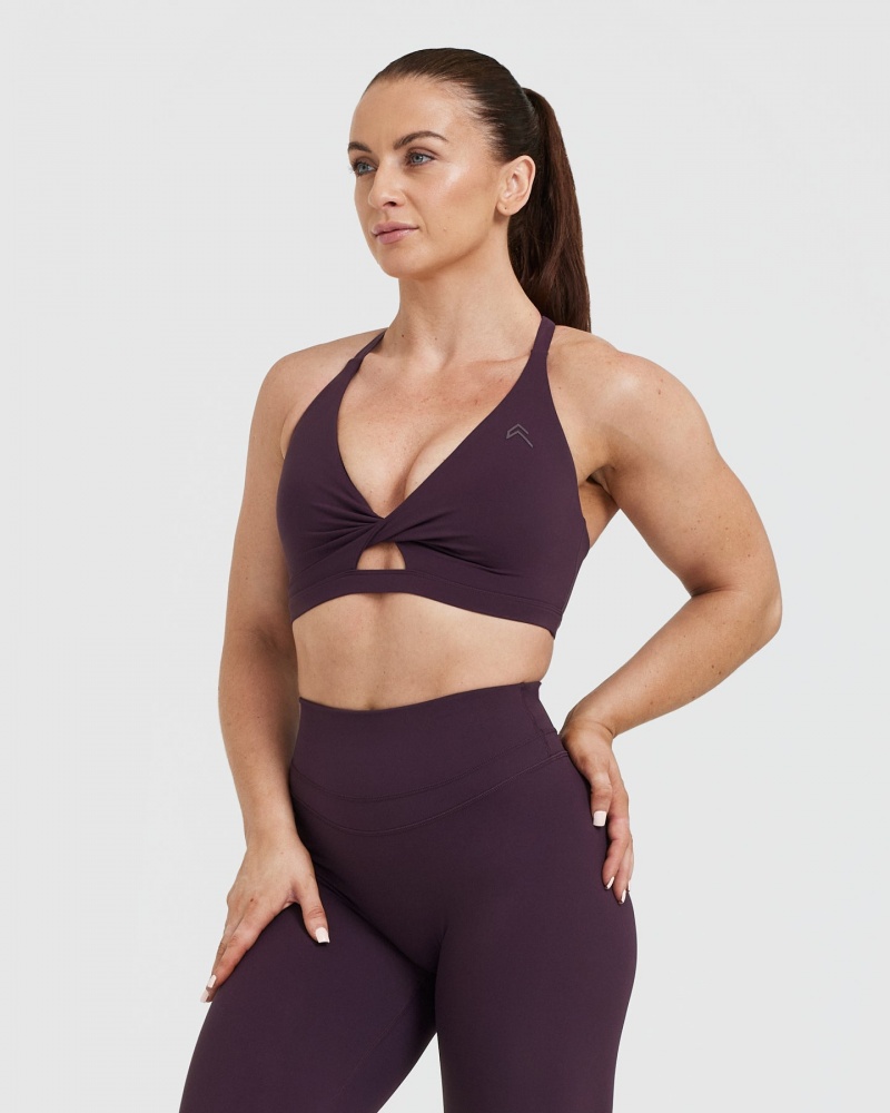 Purple Oner Active Unified Twist Sports Bras | 37285CWKZ