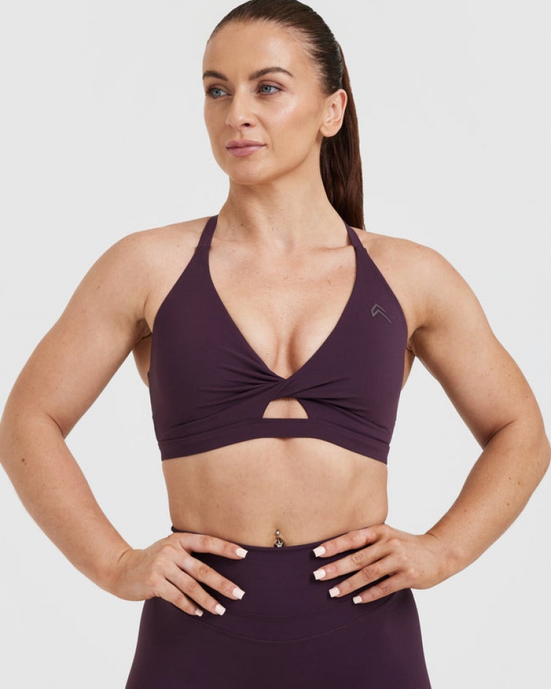 Purple Oner Active Unified Twist Sports Bras | 37285CWKZ