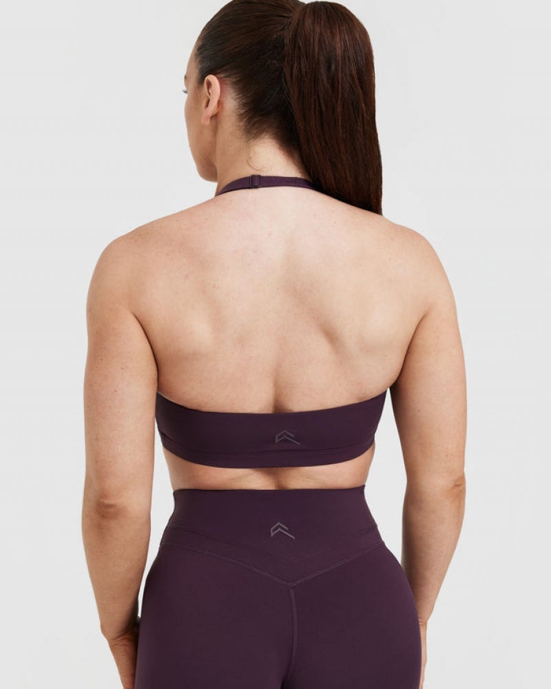 Purple Oner Active Unified Twist Sports Bras | 37285CWKZ