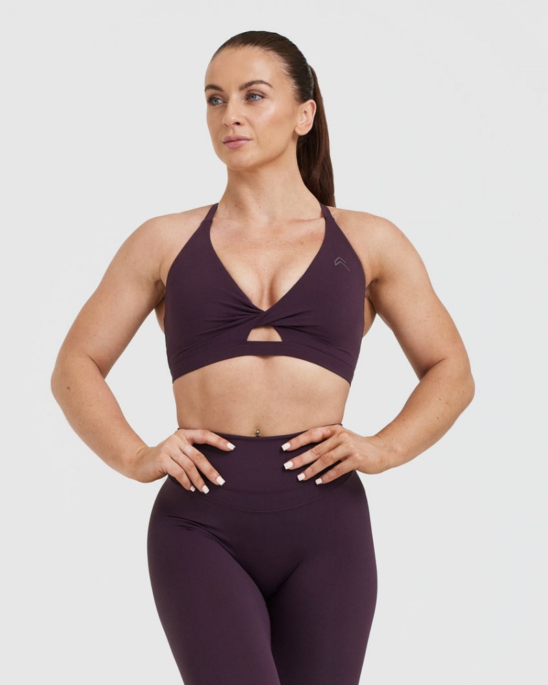 Purple Oner Active Unified Twist Sports Bras | 37285CWKZ