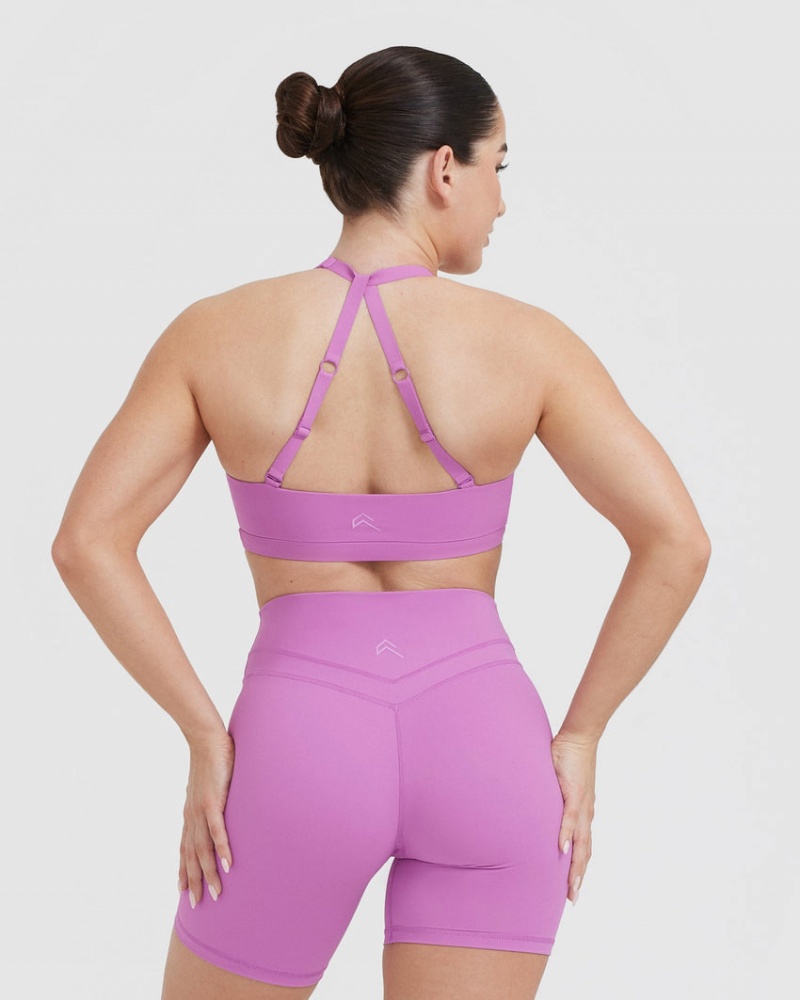 Purple Oner Active Unified Twist Sports Bras | 79036MTCF