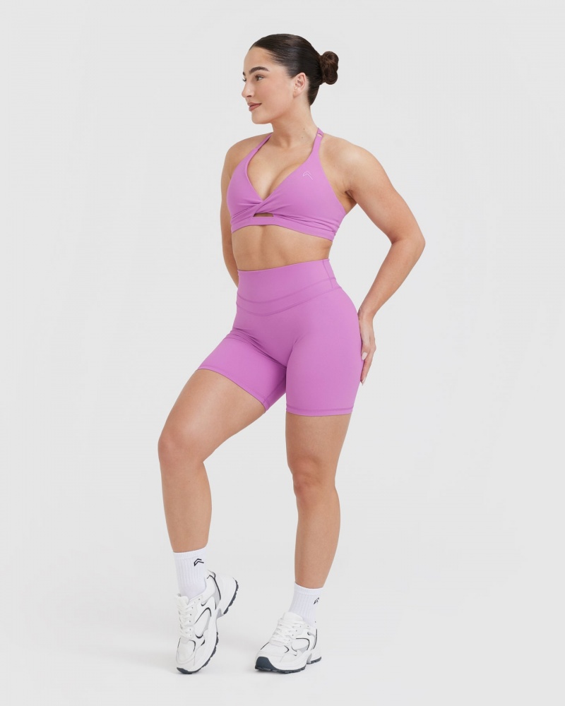 Purple Oner Active Unified Twist Sports Bras | 79036MTCF